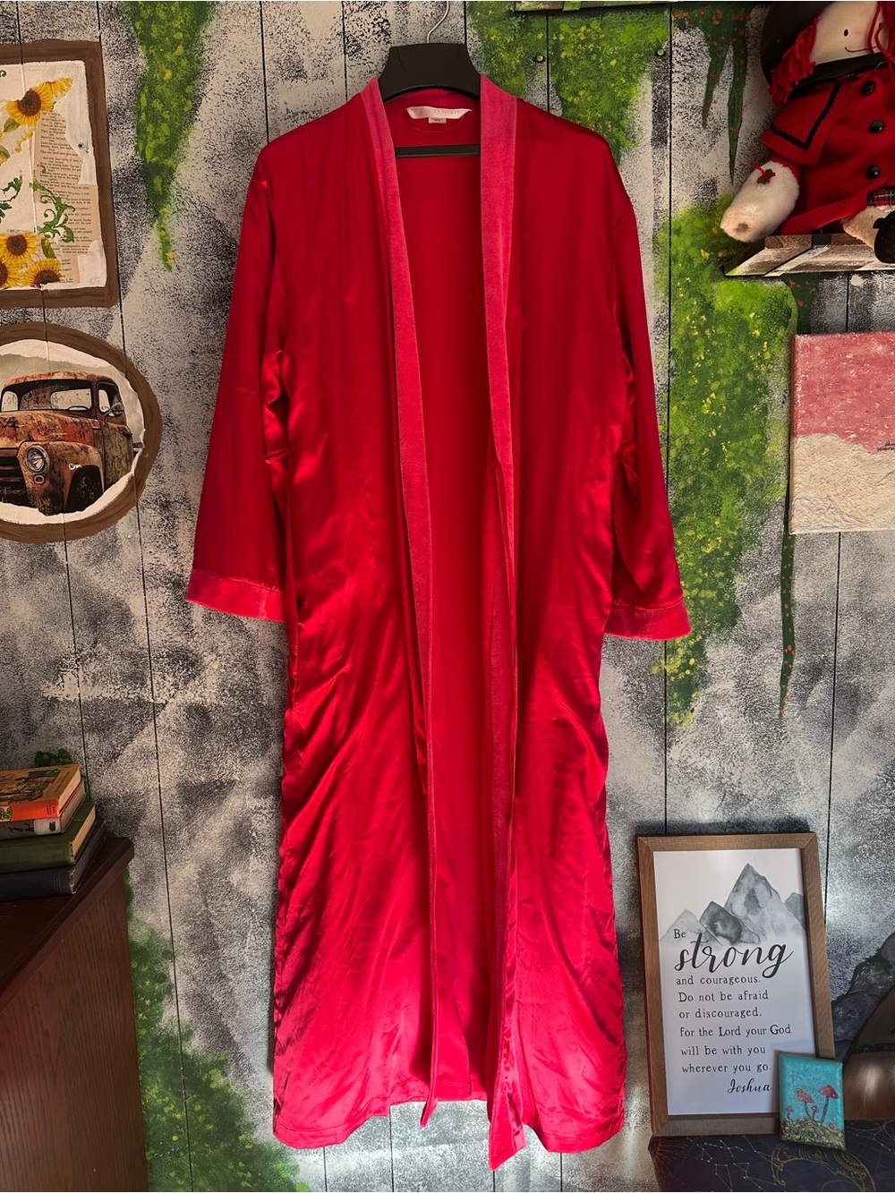 Victoria's Secret Red Satin Long Robe